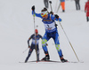 Darya Domracheva of Belarus during the women 10km pursuit race of IBU Biathlon World Cup in Hochfilzen, Austria.  Women 10km pursuit race of IBU Biathlon World cup was held in Hochfilzen, Austria, on Saturday, 9th of December 2017.
