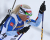 Mari Laukkanen of Finland during the women 10km pursuit race of IBU Biathlon World Cup in Hochfilzen, Austria.  Women 10km pursuit race of IBU Biathlon World cup was held in Hochfilzen, Austria, on Saturday, 9th of December 2017.
