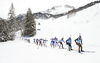 Biathletes during the men relay race of IBU Biathlon World Cup in Hochfilzen, Austria.  Men relay race of IBU Biathlon World cup was held in Hochfilzen, Austria, on Sunday, 10th of December 2017.
