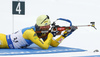 Fredrik Lindstroem of Sweden during the men relay race of IBU Biathlon World Cup in Hochfilzen, Austria.  Men relay race of IBU Biathlon World cup was held in Hochfilzen, Austria, on Sunday, 10th of December 2017.
