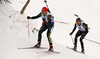 Selina Gasparin of Switzerland (R) during the women relay race of IBU Biathlon World Cup in Hochfilzen, Austria.  Women relay race of IBU Biathlon World cup was held in Hochfilzen, Austria, on Sunday, 10th of December 2017.
