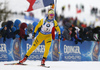 Mona Brorsson of Sweden during the women relay race of IBU Biathlon World Cup in Hochfilzen, Austria.  Women relay race of IBU Biathlon World cup was held in Hochfilzen, Austria, on Sunday, 10th of December 2017.
