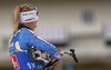 Venla Lehtonen of Finland  during zeroing before the start of the single mixed relay race of IBU Biathlon World Cup in Pokljuka, Slovenia. Opening race of IBU Biathlon World cup 2018-2019, single mixed relay was held in Pokljuka, Slovenia, on Sunday, 2nd of December 2018.
