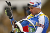 Jaakko Ranta of Finland  during zeroing before the start of the single mixed relay race of IBU Biathlon World Cup in Pokljuka, Slovenia. Opening race of IBU Biathlon World cup 2018-2019, single mixed relay was held in Pokljuka, Slovenia, on Sunday, 2nd of December 2018.
