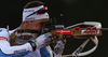 Olli Hiidensalo of Finland shooting during the mixed relay race of IBU Biathlon World Cup in Pokljuka, Slovenia. Opening race of IBU Biathlon World cup 2018-2019, single mixed relay was held in Pokljuka, Slovenia, on Sunday, 2nd of December 2018.
