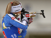 Venla Lehtonen of Finland  during zeroing before the start of the single mixed relay race of IBU Biathlon World Cup in Pokljuka, Slovenia. Opening race of IBU Biathlon World cup 2018-2019, single mixed relay was held in Pokljuka, Slovenia, on Sunday, 2nd of December 2018.
