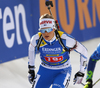 Venla Lehtonen of Finland  skiing during the single mixed relay race of IBU Biathlon World Cup in Pokljuka, Slovenia. Opening race of IBU Biathlon World cup 2018-2019, single mixed relay was held in Pokljuka, Slovenia, on Sunday, 2nd of December 2018.
