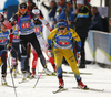 Linn Persson of Sweden  skiing during the single mixed relay race of IBU Biathlon World Cup in Pokljuka, Slovenia. Opening race of IBU Biathlon World cup 2018-2019, single mixed relay was held in Pokljuka, Slovenia, on Sunday, 2nd of December 2018.
