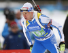 Jaakko Ranta of Finland   skiing during the single mixed relay race of IBU Biathlon World Cup in Pokljuka, Slovenia. Opening race of IBU Biathlon World cup 2018-2019, single mixed relay was held in Pokljuka, Slovenia, on Sunday, 2nd of December 2018.
