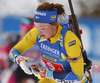 Linn Persson of Sweden during the single mixed relay race of IBU Biathlon World Cup in Pokljuka, Slovenia. Opening race of IBU Biathlon World cup 2018-2019, single mixed relay was held in Pokljuka, Slovenia, on Sunday, 2nd of December 2018.
