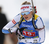 Venla Lehtonen of Finland during the single mixed relay race of IBU Biathlon World Cup in Pokljuka, Slovenia. Opening race of IBU Biathlon World cup 2018-2019, single mixed relay was held in Pokljuka, Slovenia, on Sunday, 2nd of December 2018.
