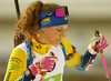 Emma Nilsson of Sweden during zeroing before the start of the mixed relay race of IBU Biathlon World Cup in Pokljuka, Slovenia. Opening race of IBU Biathlon World cup 2018-2019, single mixed relay was held in Pokljuka, Slovenia, on Sunday, 2nd of December 2018.
