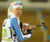 Kaisa Makarainen of Finland during zeroing before the start of the mixed relay race of IBU Biathlon World Cup in Pokljuka, Slovenia. Opening race of IBU Biathlon World cup 2018-2019, single mixed relay was held in Pokljuka, Slovenia, on Sunday, 2nd of December 2018.
