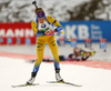 Hanna Oeberg of Sweden skiing during the mixed relay race of IBU Biathlon World Cup in Pokljuka, Slovenia. Opening race of IBU Biathlon World cup 2018-2019, single mixed relay was held in Pokljuka, Slovenia, on Sunday, 2nd of December 2018.
