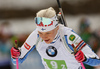 Kaisa Makarainen of Finland skiing during the mixed relay race of IBU Biathlon World Cup in Pokljuka, Slovenia. Opening race of IBU Biathlon World cup 2018-2019, single mixed relay was held in Pokljuka, Slovenia, on Sunday, 2nd of December 2018.
