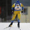 Jesper Nelin of Sweden skiing during the mixed relay race of IBU Biathlon World Cup in Pokljuka, Slovenia. Opening race of IBU Biathlon World cup 2018-2019, single mixed relay was held in Pokljuka, Slovenia, on Sunday, 2nd of December 2018.
