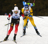 Sebastian Samuelsson of Sweden skiing during the mixed relay race of IBU Biathlon World Cup in Pokljuka, Slovenia. Opening race of IBU Biathlon World cup 2018-2019, single mixed relay was held in Pokljuka, Slovenia, on Sunday, 2nd of December 2018.
