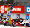 Sebastian Samuelsson of Sweden during the mixed relay race of IBU Biathlon World Cup in Pokljuka, Slovenia. Opening race of IBU Biathlon World cup 2018-2019, single mixed relay was held in Pokljuka, Slovenia, on Sunday, 2nd of December 2018.
