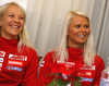 Kaisa Makarainen and Mari Eder during press conference of Finland biathlon team, which was held on Bled, Slovenia, on Tuesday, 4th of December 2018, before start of new season of BMW IBU Biathlon World Cup. New season of BMW IBU Biathlon World cup 2018-2019 is starting with race on Pokljuka, Slovenia, from 2nd of December to 9th of December 2018.
