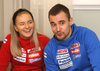 Venla Lehtonen and Olli Hiidensalo during press conference of Finland biathlon team, which was held on Bled, Slovenia, on Tuesday, 4th of December 2018, before start of new season of BMW IBU Biathlon World Cup. New season of BMW IBU Biathlon World cup 2018-2019 is starting with race on Pokljuka, Slovenia, from 2nd of December to 9th of December 2018.
