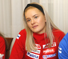 Venla Lehtonen during press conference of Finland biathlon team, which was held on Bled, Slovenia, on Tuesday, 4th of December 2018, before start of new season of BMW IBU Biathlon World Cup. New season of BMW IBU Biathlon World cup 2018-2019 is starting with race on Pokljuka, Slovenia, from 2nd of December to 9th of December 2018.
