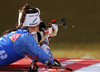 Jenny Fellman of Finland during zeroing before start of the women individual race of IBU Biathlon World Cup in Pokljuka, Slovenia. Women 15km individual race of IBU Biathlon World cup 2018-2019 was held in Pokljuka, Slovenia, on Thursday, 6th of December 2018.
