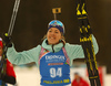 Winner Yuliia Dzhima of Ukraine celebrates her victory in the women individual race of IBU Biathlon World Cup in Pokljuka, Slovenia. Women 15km individual race of IBU Biathlon World cup 2018-2019 was held in Pokljuka, Slovenia, on Thursday, 6th of December 2018.
