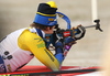 Martin Ponsiluoma of Sweden during zeroing before start of the men individual race of IBU Biathlon World Cup in Pokljuka, Slovenia. Men 20km individual race of IBU Biathlon World cup 2018-2019 was held in Pokljuka, Slovenia, on Thursday, 6th of December 2018.
