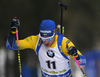 Jesper Nelin of Sweden competes during the men individual race of IBU Biathlon World Cup in Pokljuka, Slovenia. Men 20km individual race of IBU Biathlon World cup 2018-2019 was held in Pokljuka, Slovenia, on Thursday, 6th of December 2018.
