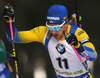 Jesper Nelin of Sweden competes during the men individual race of IBU Biathlon World Cup in Pokljuka, Slovenia. Men 20km individual race of IBU Biathlon World cup 2018-2019 was held in Pokljuka, Slovenia, on Thursday, 6th of December 2018.
