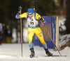 Jesper Nelin of Sweden competes during the men individual race of IBU Biathlon World Cup in Pokljuka, Slovenia. Men 20km individual race of IBU Biathlon World cup 2018-2019 was held in Pokljuka, Slovenia, on Thursday, 6th of December 2018.
