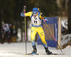 Jesper Nelin of Sweden competes during the men individual race of IBU Biathlon World Cup in Pokljuka, Slovenia. Men 20km individual race of IBU Biathlon World cup 2018-2019 was held in Pokljuka, Slovenia, on Thursday, 6th of December 2018.
