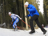 Coach of Finland Jonne Kahkonen  and Tuomas Gronman of Finland competes during the men individual race of IBU Biathlon World Cup in Pokljuka, Slovenia. Men 20km individual race of IBU Biathlon World cup 2018-2019 was held in Pokljuka, Slovenia, on Thursday, 6th of December 2018.
