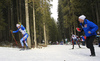 Coach of Finland Jonne Kahkonen  and Tero Seppala of Finland competes during the men individual race of IBU Biathlon World Cup in Pokljuka, Slovenia. Men 20km individual race of IBU Biathlon World cup 2018-2019 was held in Pokljuka, Slovenia, on Thursday, 6th of December 2018.
