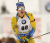 Martin Ponsiluoma of Sweden competes during the men individual race of IBU Biathlon World Cup in Pokljuka, Slovenia. Men 20km individual race of IBU Biathlon World cup 2018-2019 was held in Pokljuka, Slovenia, on Thursday, 6th of December 2018.
