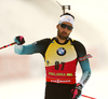 Martin Fourcade of France competes during the men individual race of IBU Biathlon World Cup in Pokljuka, Slovenia. Men 20km individual race of IBU Biathlon World cup 2018-2019 was held in Pokljuka, Slovenia, on Thursday, 6th of December 2018.
