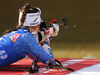 Jenny Fellman of Finland during zeroing before start of the women individual race of IBU Biathlon World Cup in Pokljuka, Slovenia. Women 15km individual race of IBU Biathlon World cup 2018-2019 was held in Pokljuka, Slovenia, on Thursday, 6th of December 2018.
