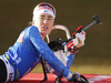 Jenny Fellman of Finland during zeroing before start of the women individual race of IBU Biathlon World Cup in Pokljuka, Slovenia. Women 15km individual race of IBU Biathlon World cup 2018-2019 was held in Pokljuka, Slovenia, on Thursday, 6th of December 2018.
