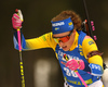 Hanna Oeberg of Sweden competes in the women individual race of IBU Biathlon World Cup in Pokljuka, Slovenia. Women 15km individual race of IBU Biathlon World cup 2018-2019 was held in Pokljuka, Slovenia, on Thursday, 6th of December 2018.
