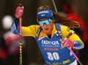 Anna Magnusson of Sweden competes in the women individual race of IBU Biathlon World Cup in Pokljuka, Slovenia. Women 15km individual race of IBU Biathlon World cup 2018-2019 was held in Pokljuka, Slovenia, on Thursday, 6th of December 2018.
