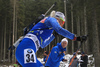 Mari Eder of Finland and coach of Finland Jonne Kahkonen during the women individual race of IBU Biathlon World Cup in Pokljuka, Slovenia. Women 15km individual race of IBU Biathlon World cup 2018-2019 was held in Pokljuka, Slovenia, on Thursday, 6th of December 2018.
