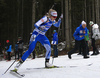 Venla Lehtonen of Finland and coach of Finland Jonne Kahkonen during the women individual race of IBU Biathlon World Cup in Pokljuka, Slovenia. Women 15km individual race of IBU Biathlon World cup 2018-2019 was held in Pokljuka, Slovenia, on Thursday, 6th of December 2018.
