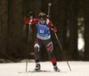 Baiba Bendika of Latvia competes in the women individual race of IBU Biathlon World Cup in Pokljuka, Slovenia. Women 15km individual race of IBU Biathlon World cup 2018-2019 was held in Pokljuka, Slovenia, on Thursday, 6th of December 2018.
