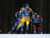 Sebastian Samuelsson of Sweden competes during the men sprint race of IBU Biathlon World Cup in Pokljuka, Slovenia. Men sprint race of IBU Biathlon World cup 2018-2019 was held in Pokljuka, Slovenia, on Friday, 7th of December 2018.
