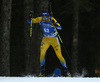 Martin Ponsiluoma of Sweden competes during the men sprint race of IBU Biathlon World Cup in Pokljuka, Slovenia. Men sprint race of IBU Biathlon World cup 2018-2019 was held in Pokljuka, Slovenia, on Friday, 7th of December 2018.
