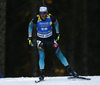 Antonin Guigonnat of France competes during the men sprint race of IBU Biathlon World Cup in Pokljuka, Slovenia. Men sprint race of IBU Biathlon World cup 2018-2019 was held in Pokljuka, Slovenia, on Friday, 7th of December 2018.
