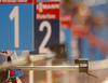 Biathletes during zeroing before start of the women sprint race of IBU Biathlon World Cup in Pokljuka, Slovenia. Women sprint race of IBU Biathlon World cup 2018-2019 was held in Pokljuka, Slovenia, on Saturday, 8th of December 2018.
