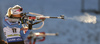 Kaisa Makarainen of Finland during zeroing before start of the women sprint race of IBU Biathlon World Cup in Pokljuka, Slovenia. Women sprint race of IBU Biathlon World cup 2018-2019 was held in Pokljuka, Slovenia, on Saturday, 8th of December 2018.
