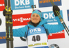 Third placed Justine Braisaz of France celebrates her medal won in the women sprint race of IBU Biathlon World Cup in Pokljuka, Slovenia. Women sprint race of IBU Biathlon World cup 2018-2019 was held in Pokljuka, Slovenia, on Saturday, 8th of December 2018.
