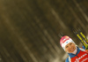 Winner Kaisa Makarainen of Finland celebrates her victory in the women pursuit race of IBU Biathlon World Cup in Pokljuka, Slovenia. Women pursuit race of IBU Biathlon World cup 2018-2019 was held in Pokljuka, Slovenia, on Sunday, 9th of December 2018.
